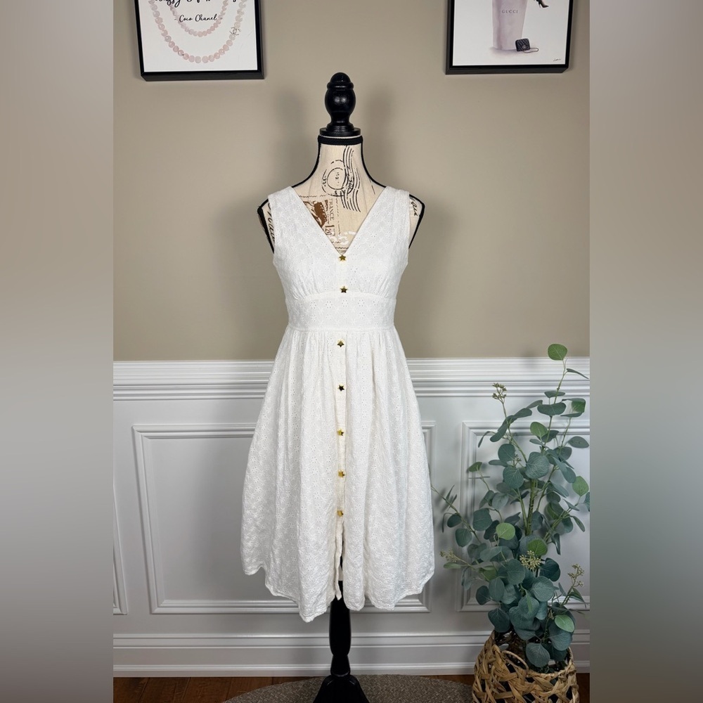 Altar’d State White Eyelet Midi Dress Size Small